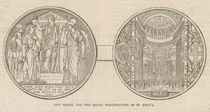 Medaglia cittadina per il Ringraziamento Reale nella Cattedrale di San Paolo, Londra, 27 febbraio 1872 da English School