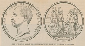 Medaglia della Città di Londra per commemorare la visita del Re di Grecia nel giugno 1880