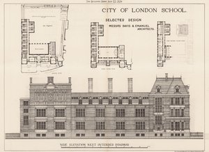 City of London School; elevazione laterale