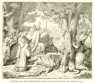 Civiltà e cristianesimo - Bonifacio che abbatte le querce sacre