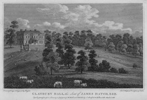 Claybury Hall, la residenza di James Hatch (incisione) da English School