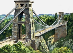 Ponte sospeso di Clifton (gouache su carta)