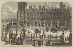 Chiostro davanti alla Casa dello Speaker, New Palace-Yard, Westminster (incisione) da English School