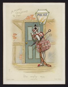 Clown che bussa alla porta di una stazione di polizia da English School