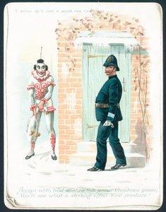 Clown che aspetta il poliziotto con un