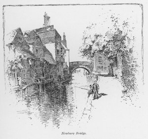 Coaching: Ponte di Newbury (litografia) da English School