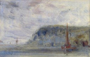 Costa con scogliere e barche precedentemente attribuito a J.M.W. Turner (1775-1851) e anche attribuito a Peter de Wint (1784-1849) da English School
