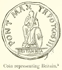 Moneta rappresentante la Britannia da English School