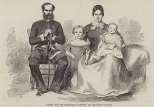 Colonnello Inglis, il Comandante a Lucknow, e la Signora Inglis e Famiglia (incisione) da English School