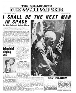 Colonnello John Glenn, prima pagina di 