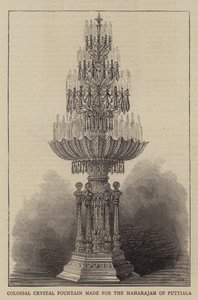 Fontana di cristallo colossale realizzata per il Maharajah di Puttiala