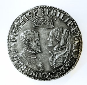 Scellino commemorativo per il matrimonio di Filippo II di Spagna (1527-98) e Maria I d