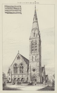 Chiesa congregazionale e scuole, Woodford (incisione) da English School