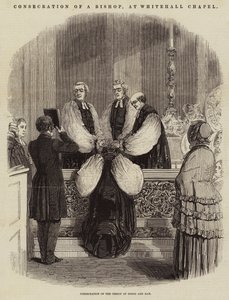 Consacrazione di un vescovo, alla Cappella di Whitehall (incisione)