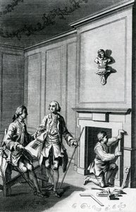 Costruzione di un camino (incisione) da English School