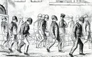 Detenuti che si esercitano nella prigione di Pentonville, da 