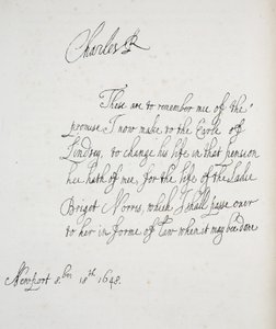 Copia di una lettera scritta da Carlo II, 1648 da English School