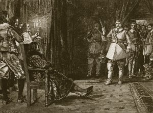 Colloquio del Cornetta Joyce con Carlo, illustrazione da Cassells Illustrated History of England