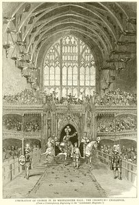 Incoronazione di Giorgio IV nella Westminster Hall: La Sfida del Campione
