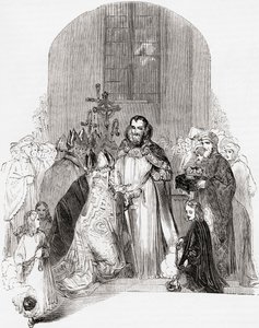 Incoronazione di Enrico IV, da Old England: A Pictorial Museum, pub. 1847 da English School