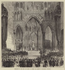 Incoronazione del Re e della Regina di Svezia e Norvegia nella Cattedrale di Trondhjem da English School
