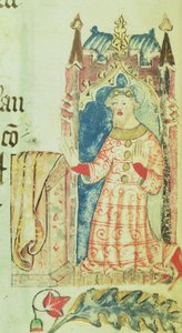 Cott Nero D VII f.7 Ritratto di Giovanni di Gaunt, Duca di Lancaster, dal Libro dei Benefattori dell