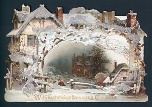 Scena di neve in un cottage