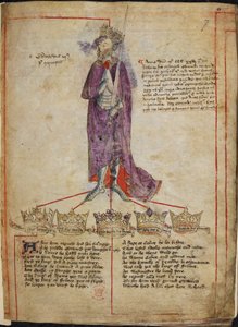 Cotton Julius E. IV, f.7 Disegno di Edoardo III, con breve resoconto del suo regno, e versi sui re d