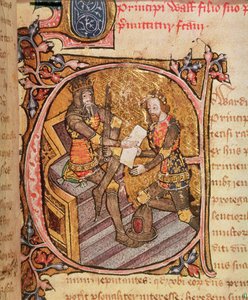 Edoardo III che concede al Principe Nero il principato di Aquitania da English School