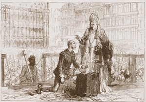 Il conte Egmont sul patibolo prima della sua esecuzione, illustrazione da 