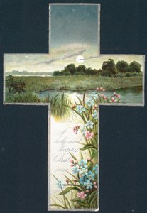 Scena di campagna dentro una croce