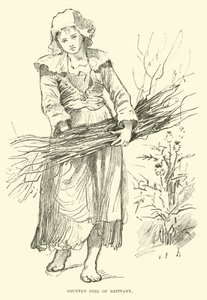 Ragazza di campagna della Bretagna da English School