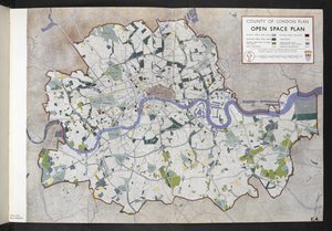 Piano degli spazi aperti della Contea di Londra / preparato per il consiglio della Contea di Londra da J.H. Forshaw e Patrick Abercrombie da English School