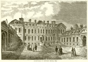 Cortile di Casa Montagu, 1830 da English School
