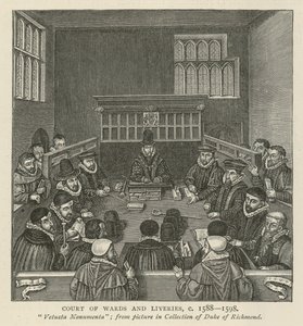 Corte dei Wards e Liveries, circa 1588-1589 da English School