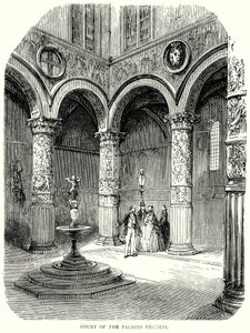 Corte di Palazzo Vecchio (incisione) da English School