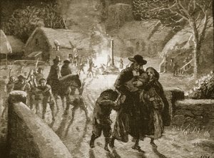 Covenantari sfrattano un clero episcopale, illustrazione da Cassells Illustrated History of England
