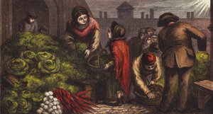 Mercato ortofrutticolo di Covent Garden (litografia a colori)