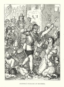 Il massacro di Drogheda da parte di Cromwell da English School