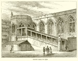 Crosby Hall nel 1790 da English School
