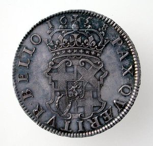 Corona di Oliver Cromwell (1599-1658), Zecca di Londra, 1658 (rovescio) da English School