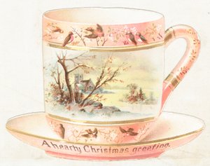 Tazza e piattino con scena di neve da English School