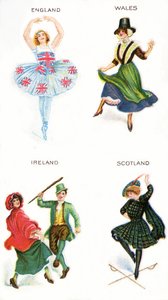 Ballerini delle Isole Britanniche, carte da sigaretta, 1915 da English School