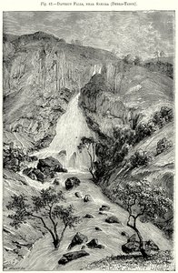 Cascate di Davezut, vicino a Samara (Debra-Tabor) (incisione) da English School