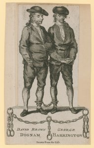 David Brown Dignam e George Barrington, disegnati dal vivo da English School
