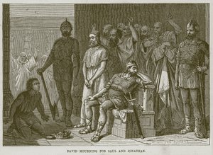 Davide piange per Saul e Jonathan, illustrazione da The Childs Bible, c.1880