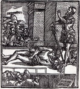 Morte per decapitazione (xilografia) da English School
