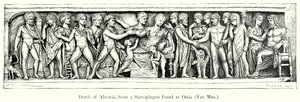 Morte di Alcestis, da un sarcofago trovato a Ostia (incisione) da English School