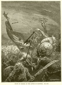 Morte di Harold nella battaglia di Hastings da English School