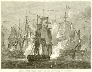 Sconfitta della flotta francese da parte di Sir John Duckworth, al largo di Santo Domingo